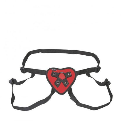 Lux Fetish Red Heart Strap On Harness O/S