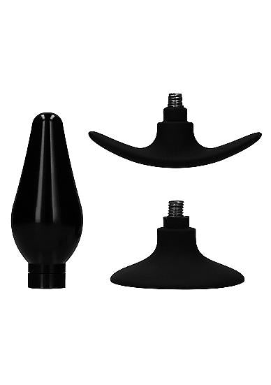 Interchangeable Butt Plug Set - Pointed Medium - Black