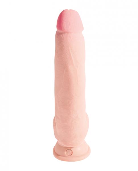 King Cock Triple Density 10 inches Fat Dildo with Balls Beige